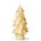 Gilded Pine Tree Candle Large Ivory Sculpted Novelty Candle for Christmas 30 Hour Burn Time 5x5x10 Inches